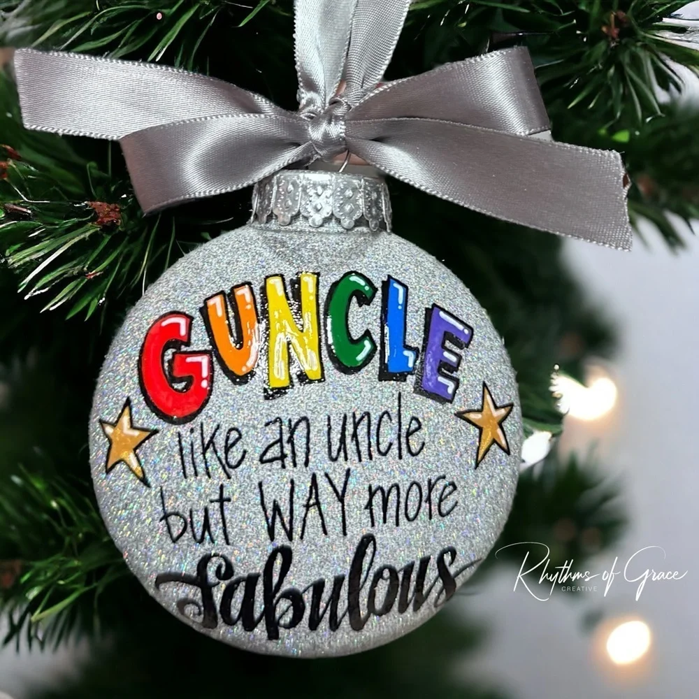 Christmas Ornament: GUNCLE – Your Fabulous Holiday Sidekick! Handmade Gift
